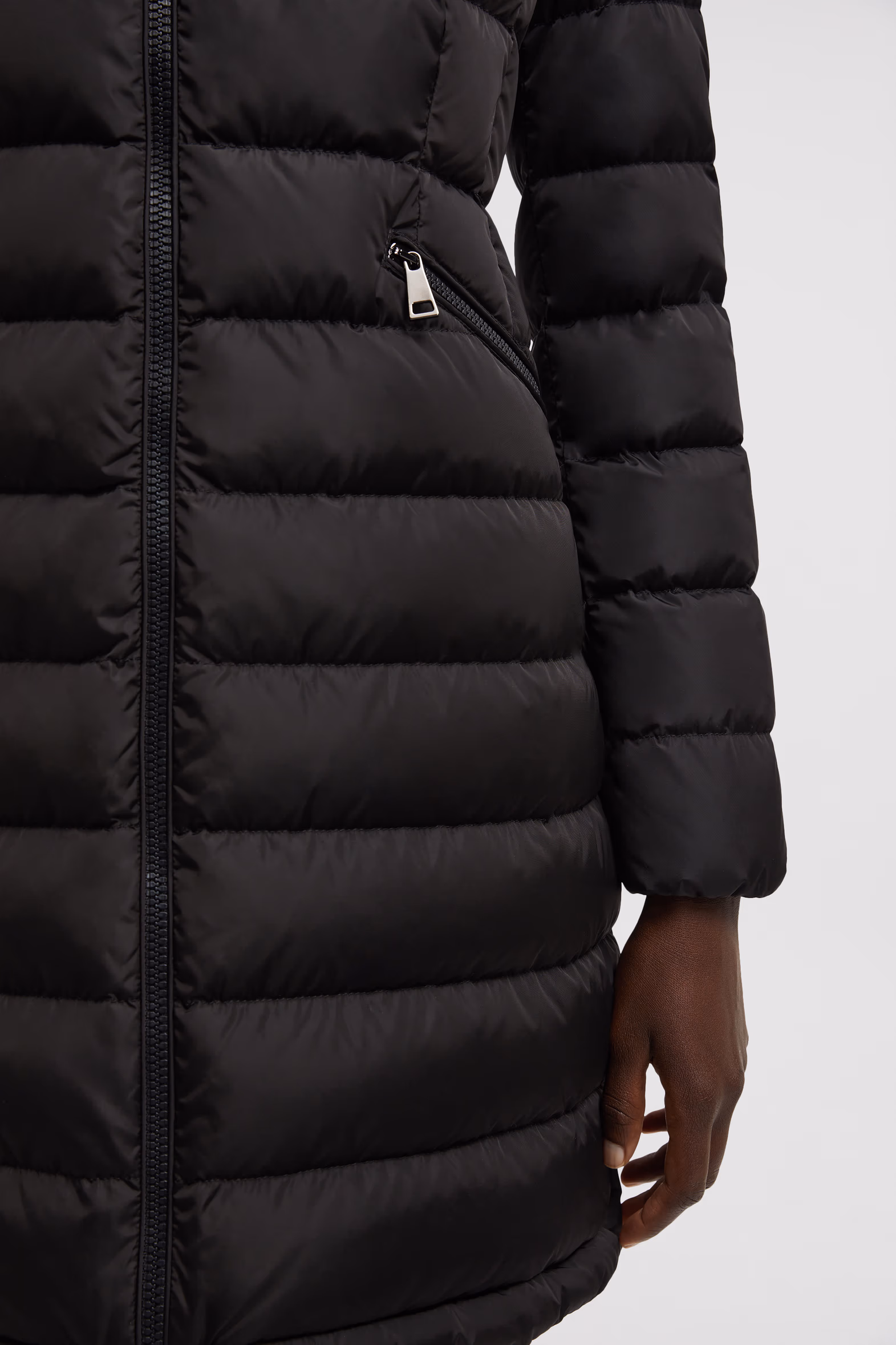 Flammette Long Down Jacket Women Black Moncler 9